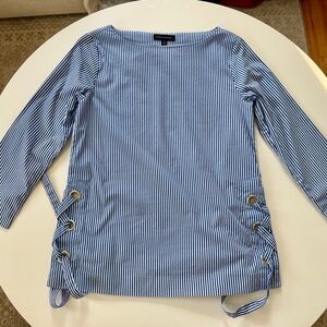 Banana Republic Blue and White Striped Blouse